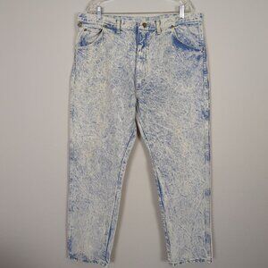 Men's Vintage Wrangler Rugged Wear Outdoor light blue Tie dyed Men's Jeans‎ size